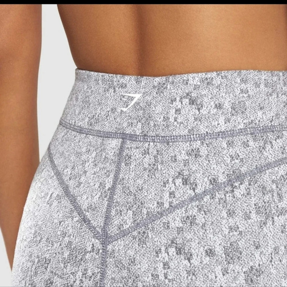 Gymshark Fit Fleur Texture Leggings Grey Marl High Waisted Full Length sz.S - Picture 10 of 13